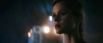 Movie still from “The Boys” (2019), created by Eric Kripke – A woman's face in the dark; Close Up shot, Low angle