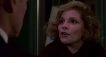 Movie still from “The Color of Money” (1986), directed by Martin Scorsese – A person looking up at something; Close Up shot, Over the shoulder angle