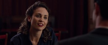 Movie still from “The Imitation Game” (2014), directed by Morten Tyldum – A woman sitting in front of a computer monitor; Close Up shot, Over the shoulder angle