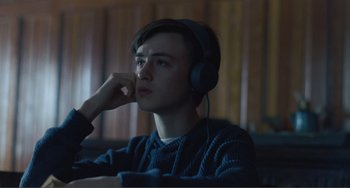 Movie still from “The Lodge” (2019), directed by Severin Fiala – Close Up shot, Over the shoulder angle