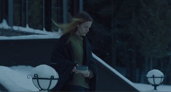 Movie still from “The Lodge” (2019), directed by Severin Fiala – Medium shot, Low angle