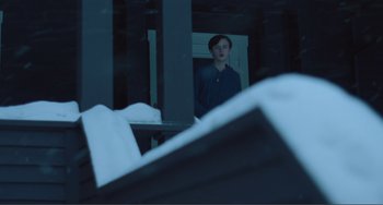 Movie still from “The Lodge” (2019), directed by Severin Fiala – Medium shot, Low angle