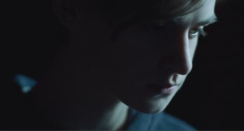 Movie still from “The Lodge” (2019), directed by Severin Fiala – Extreme Close Up shot, Over the shoulder angle