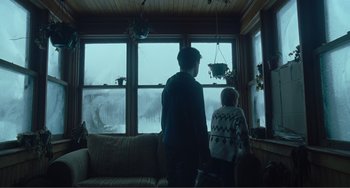 Movie still from “The Lodge” (2019), directed by Severin Fiala – Wide shot, Over the shoulder angle