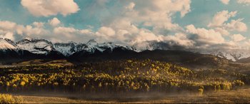 Movie still from “The Magnificent Seven” (2016), directed by Antoine Fuqua – Extreme Wide shot, High angle