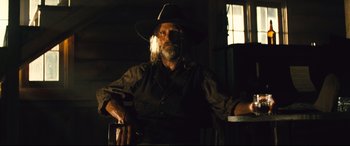 Movie still from “The Magnificent Seven” (2016), directed by Antoine Fuqua – Medium shot, Over the shoulder angle