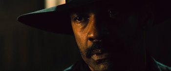 Movie still from “The Magnificent Seven” (2016), directed by Antoine Fuqua – Close Up shot, Low angle