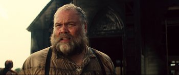 Movie still from “The Magnificent Seven” (2016), directed by Antoine Fuqua – Close Up shot, Low angle