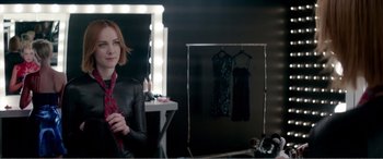 Movie still from “The Neon Demon” (2016), directed by Nicolas Winding Refn – Medium shot, Over the shoulder angle