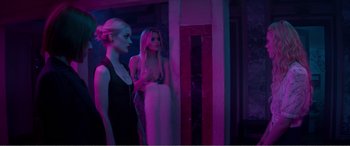 Movie still from “The Neon Demon” (2016), directed by Nicolas Winding Refn – Medium shot, Low angle