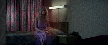 Movie still from “The Neon Demon” (2016), directed by Nicolas Winding Refn – Medium shot, Over the shoulder angle