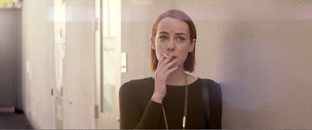 Movie still from “The Neon Demon” (2016), directed by Nicolas Winding Refn – Close Up shot, Over the shoulder angle