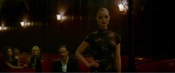 Movie still from “The Neon Demon” (2016), directed by Nicolas Winding Refn – Medium shot, Low angle