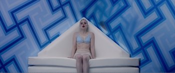 Movie still from “The Neon Demon” (2016), directed by Nicolas Winding Refn – Medium shot, Overhead angle