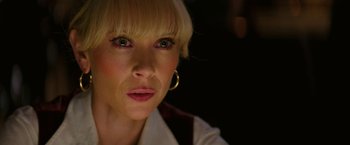 Movie still from “The Offer” (2022), directed by Dexter Fletcher – A person with short blonde hair; Close Up shot, Low angle