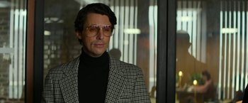 Movie still from “The Offer” (2022), directed by Dexter Fletcher – Close Up shot, Low angle