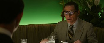 Movie still from “The Offer” (2022), directed by Dexter Fletcher – Close Up shot, Over the shoulder angle