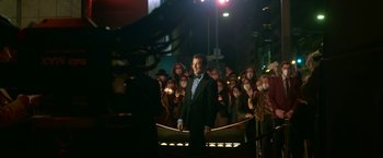 Movie still from “The Offer” (2022), directed by Dexter Fletcher – Wide shot, High angle