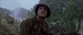 Movie still from “The Thin Red Line” (1998), directed by Terrence Malick – Close Up shot, Low angle