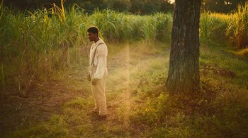 Movie still from “The Underground Railroad” (2021), directed by Barry Jenkins – Wide shot, Low angle