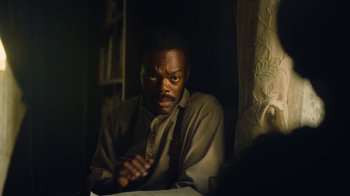 Movie still from “The Underground Railroad” (2021), directed by Barry Jenkins – Close Up shot, High angle