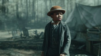 Movie still from “The Underground Railroad” (2021), directed by Barry Jenkins – Close Up shot, Low angle