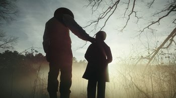 Movie still from “The Underground Railroad” (2021), directed by Barry Jenkins – Medium shot, Low angle