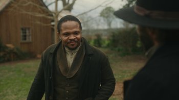Movie still from “The Underground Railroad” (2021), directed by Barry Jenkins – Close Up shot, Over the shoulder angle