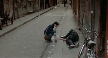 Movie still from “Three Colors: Blue” (1993), directed by Krzysztof Kieslowski – Wide shot, High angle