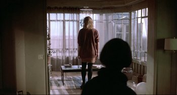 Movie still from “Three Colors: Blue” (1993), directed by Krzysztof Kieslowski – Wide shot, Over the shoulder angle