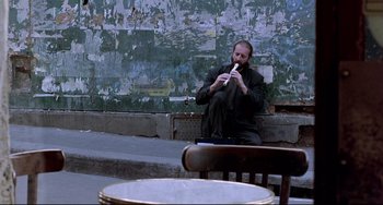 Movie still from “Three Colors: Blue” (1993), directed by Krzysztof Kieslowski – Wide shot, Over the shoulder angle