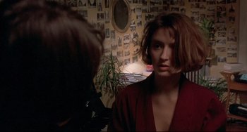 Movie still from “Three Colors: Blue” (1993), directed by Krzysztof Kieslowski – Close Up shot, Over the shoulder angle