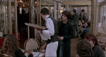 Movie still from “Three Colors: Blue” (1993), directed by Krzysztof Kieslowski – Medium shot, Over the shoulder angle