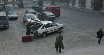 Movie still from “Three Colors: White” (1994), directed by Krzysztof Kieslowski – Extreme Wide shot, High angle