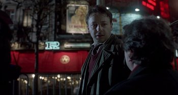 Movie still from “Three Colors: White” (1994), directed by Krzysztof Kieslowski – Close Up shot, Over the shoulder angle