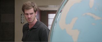 Movie still from “99 Homes” (2014), directed by Ramin Bahrani – A man standing in front of a bathroom mirror; Close Up shot, Over the shoulder angle