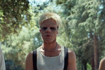 Movie still from “The Kid Laroi - Bleed” (2023), directed by Ramez Silyan – Close Up shot, Low angle