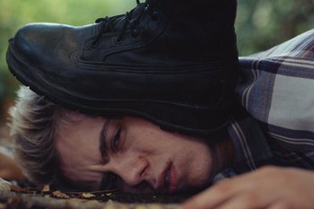 Movie still from “The Kid Laroi - Bleed” (2023), directed by Ramez Silyan – Close Up shot, Low angle