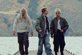 Movie still from “The Kid Laroi - Bleed” (2023), directed by Ramez Silyan – Medium shot, Low angle