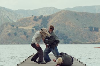 Movie still from “The Kid Laroi - Bleed” (2023), directed by Ramez Silyan – Wide shot, Over the shoulder angle