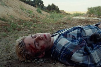 Movie still from “The Kid Laroi - Bleed” (2023), directed by Ramez Silyan – Medium shot, High angle