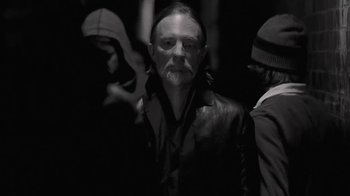 Movie still from “The Smile - Wall Of Eyes” (2023), directed by Paul Thomas Anderson – Medium shot, Low angle