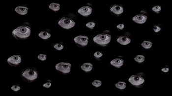 Movie still from “The Smile - Wall Of Eyes” (2023), directed by Paul Thomas Anderson – Extreme Close Up shot, Overhead angle