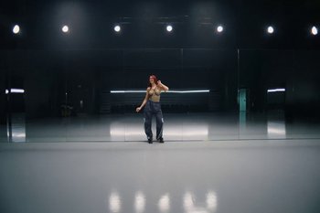 Movie still from “Dua Lipa - Houdini” (2023), directed by Manu Cossu – Wide shot, Low angle