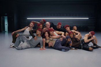 Movie still from “Dua Lipa - Houdini” (2023), directed by Manu Cossu – Wide shot, High angle