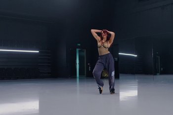 Movie still from “Dua Lipa - Houdini” (2023), directed by Manu Cossu – Wide shot, Low angle