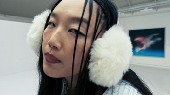 Movie still from “Audrey Nuna - Locket” (2023), directed by Valentin Petit – Extreme Close Up shot, Low angle