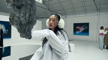 Movie still from “Audrey Nuna - Locket” (2023), directed by Valentin Petit – Medium shot, Low angle