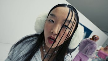 Movie still from “Audrey Nuna - Locket” (2023), directed by Valentin Petit – Extreme Close Up shot, Low angle