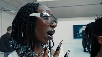 Movie still from “Audrey Nuna - Locket” (2023), directed by Valentin Petit – Close Up shot, Low angle